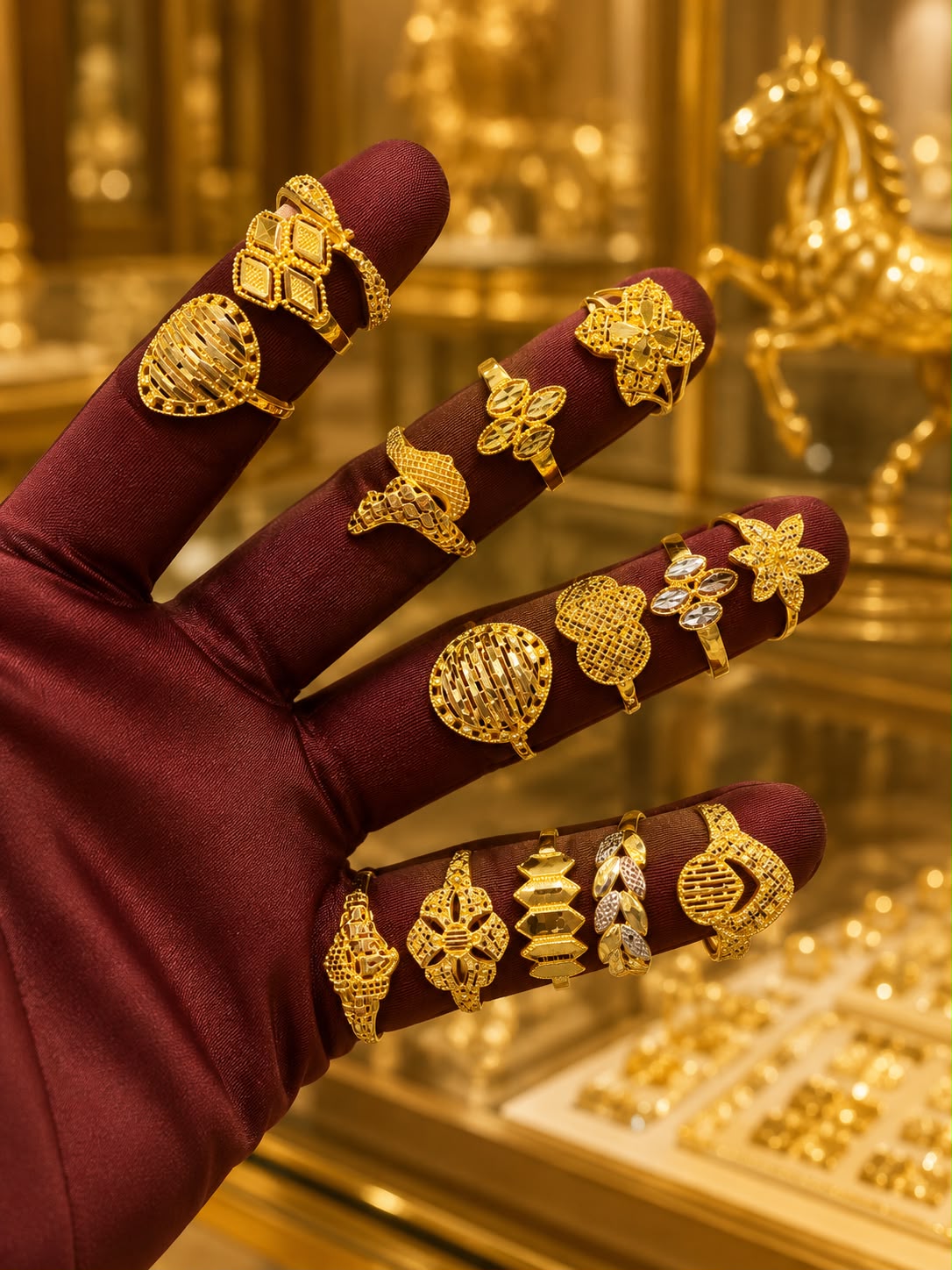 Contemporary Geometric Gold Ring