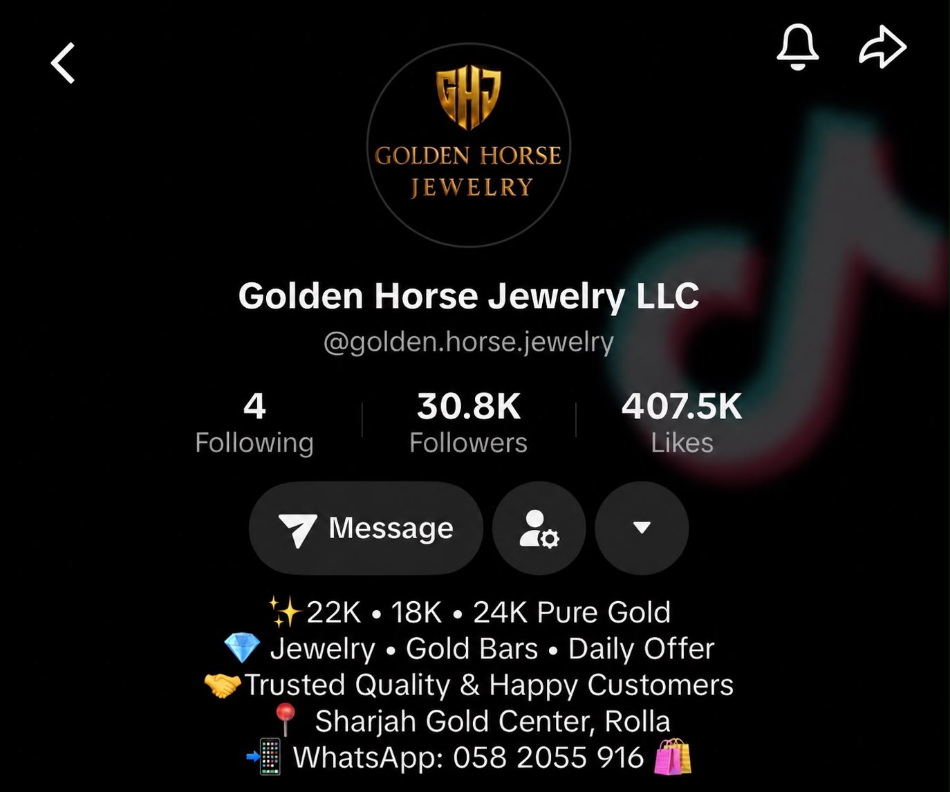TikTok updates from Golden Horse Jewelry